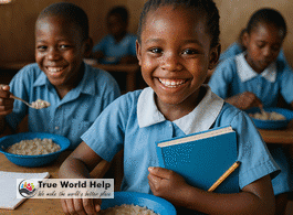 Miriam, an eight-year-old pupil from Kanyaluo Primary School Miriam, an eight-year-old pupil from Kanyaluo Primary School