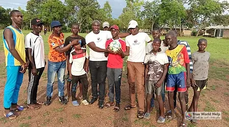 The first football donation for the teams